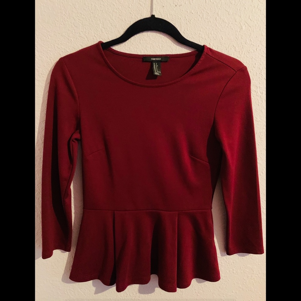 Red Peplum Top